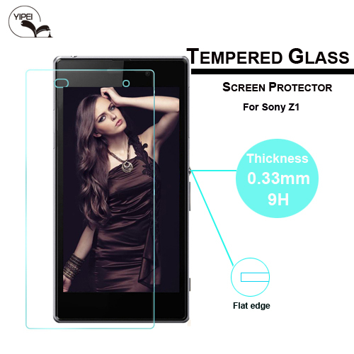 2014 New Arrival Hot Sales 0 33mm Tempered Glass Film Screen Protector for Sony Xperia Z1