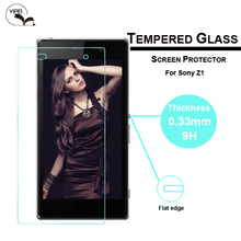 2014 New Arrival Hot Sales 0.33mm Tempered Glass Film Screen Protector for Sony Xperia Z1 L39H Free Shipping