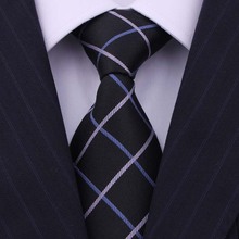 High Quality Black Plaid Silk Ties For man Gravatas Masculinas Formal Business Dresses Neckties Neckwear Corbata