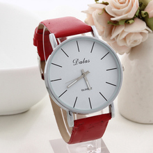 2014 New Brand dalas Leather Strap watch simple Quartz casual watches for men ladies women dress