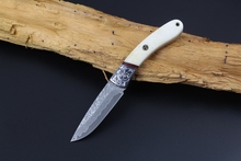 2015 hot new Tactical Damascus knife hunting knife camping outdoor tools survival fixed blade knife leather