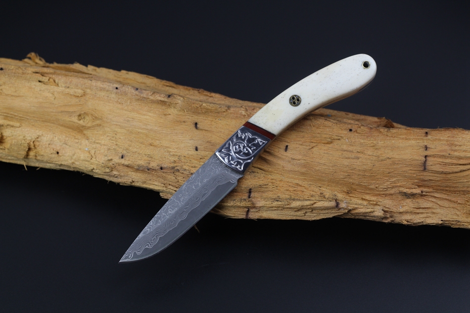 2015 hot new Tactical Damascus knife hunting knife camping outdoor tools survival fixed blade knife leather