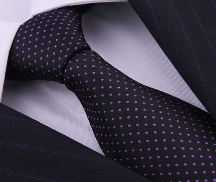Brand Purple Dot Silk Tie Gravatas For Men Formal Business Fashion Classical Masculinas Seda Corbatas Men