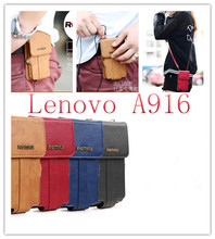 2014 New Arrival Leather Case Cover For Original Lenovo A916 MTK6592 Octa Core Cell Phone cases with handle,Free Shipping