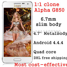 Clone Alpha G850 mobile phone HDC  DHL Free shipping MTK6582 Quad Core RAM 1G ROM 4G cell phones smartphone android