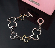Metal Teddy Bear Shaped Bracelets Gold Silver Chain Bracelets for Women Men pulseiras femininas masculina 2014