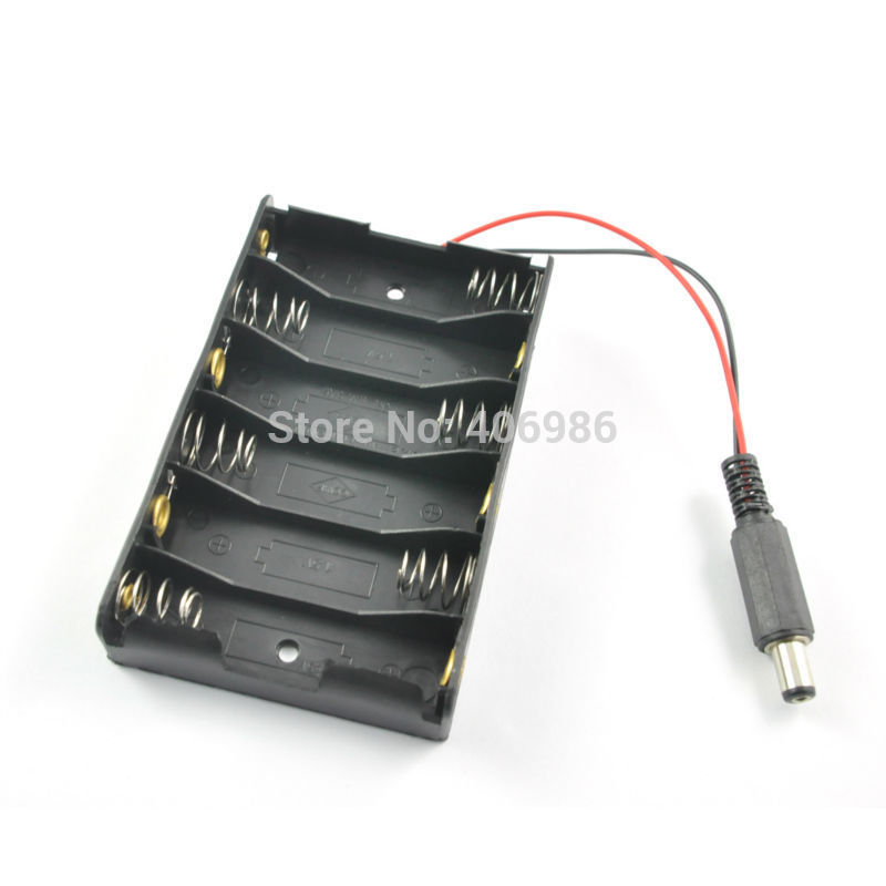  Battery Case Holder with Clip for 6pcs AAA Ordinary or Rechargeable Batteries for Arduino Robot