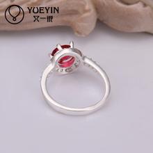 2014 NEW 925 silvering ruby stone zircon crystal women new design finger ring Simulated Diamonds Jewelry