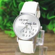 2015 9 Colors Who Cares I m Already Late Irregular Figure High Quality Women Wristwatch Fashion