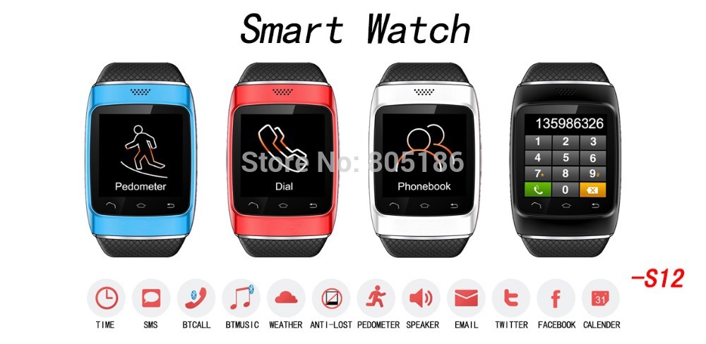 Electronic 2014 New ZGPAX S12 smart watch phone 1 54 inch with touch screen bluetooth phonebook