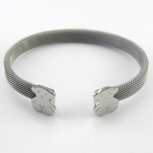 Fashion Jewelry Top Quality Stainless Steel C Mesh Cuff bear Bracelets Bangles cute Bear Bracelets For
