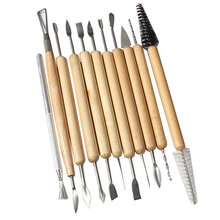 11 pcs Wood and Metal Pottery Clay Carving Tools Sets Paint Wood Models Sculpture Carving Tool Set