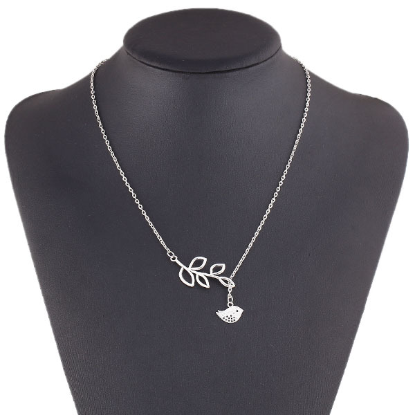 New hot sale Fashion Charm Punk Leaf Birds Pendants Necklace Alloy Chain choker necklace statement jewelry