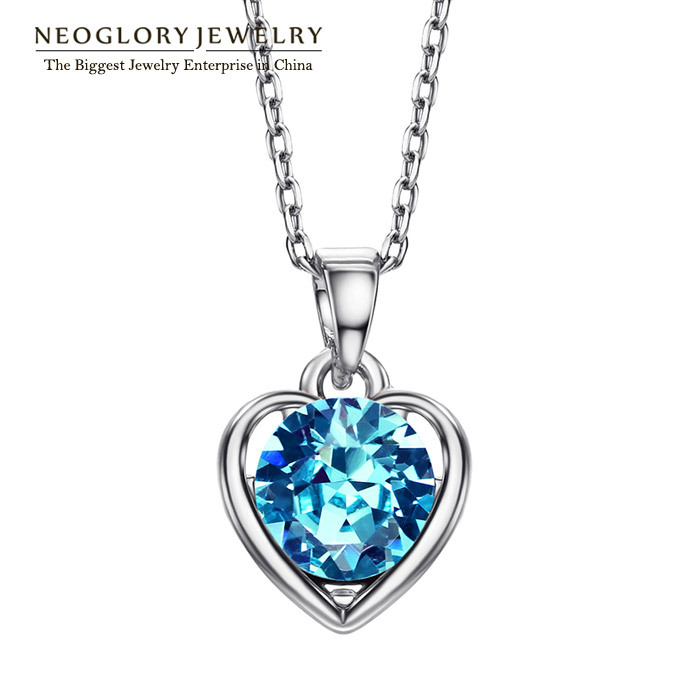 Neoglory 2 Colors Auden Rhinestone Heart Love Necklaces Pendants For Women New 2015 Romantic Jewelry Accessories