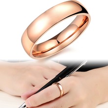 Stainless steel plating rose gold love of lovers ring pure buddhist monastic discipline ring plain ring