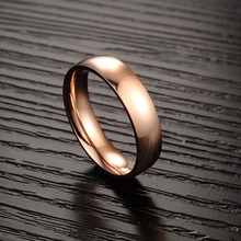 Stainless steel plating rose gold love of lovers ring pure buddhist monastic discipline ring plain ring
