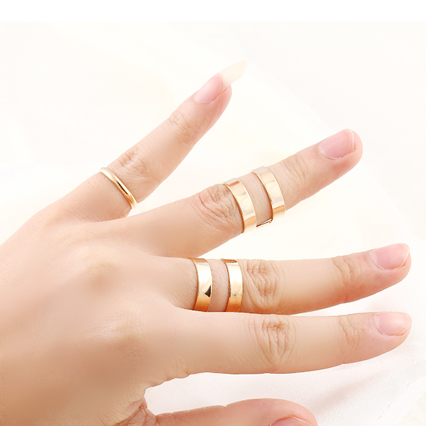 2014 Top Sales Gold Silver Plated Fashion Punk Trendy Simple Knuckle Open Ring Sets Women Jewelry
