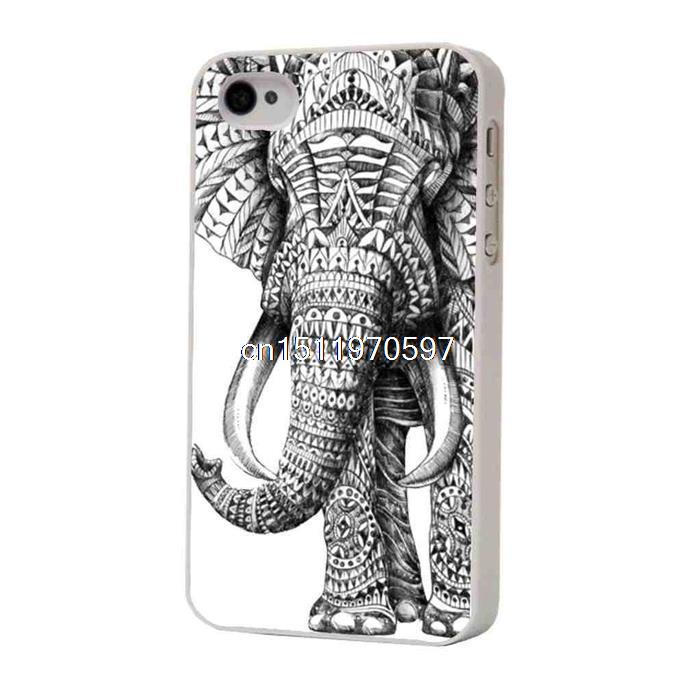 Animal Azte Ornate Elephant Accessorie Skin Custom Printe Hard Plastic Mobile Protector Case Cover For Iphone