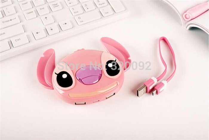 8pcs lot 10400mAh Cartoon Stitch Power Bank For iPhone6 5 Samsung S5 IOS android smartphones Mobile