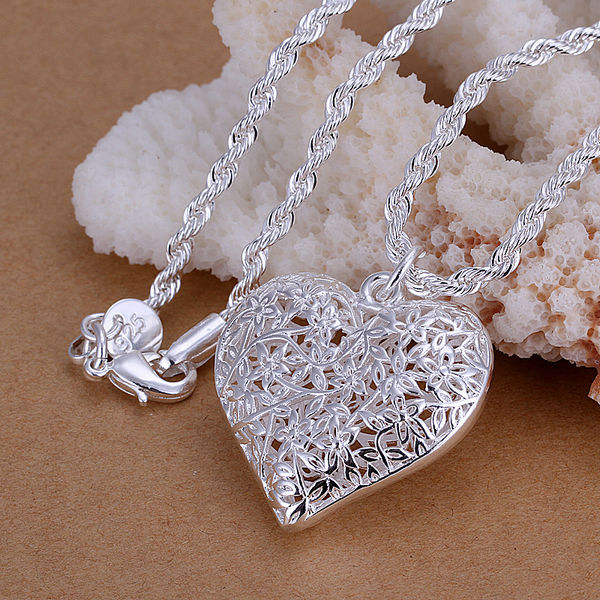 925 silver necklace pendant Frosted Wholesale Free shipping Silver 925 fashion jewelry rope chain KNSP218