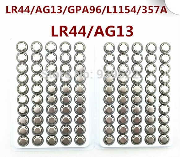 100pcs AG13 LR44 1166 L1154 RW82 RW42 SR1154 SP76 A76 357A 157 675 battery Cell Button