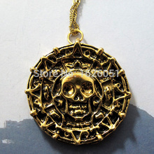 Pirates of the Caribbean Aztec Skull Pendant Necklace Exaggerated Jewelry Men Fashion Vintage Necklace for Gifts