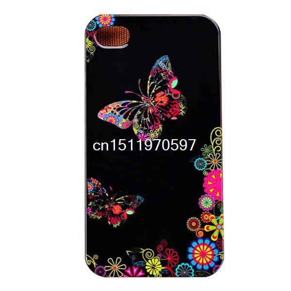 Beautiful Animal Black Romantic Accessories Custom Printed Hard Plastic Mobile Protector Case Cover For Iphone 4