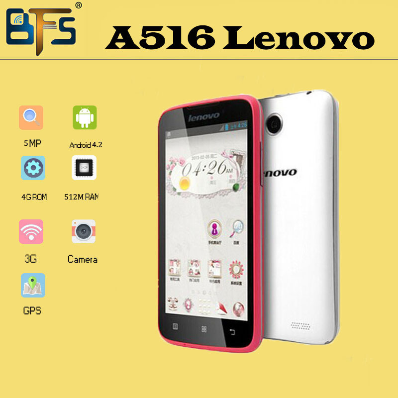 Original smart phone lenovo A516 4 5 IPS 854x480 Android 4 2 WIFI GPS MTK6572 1