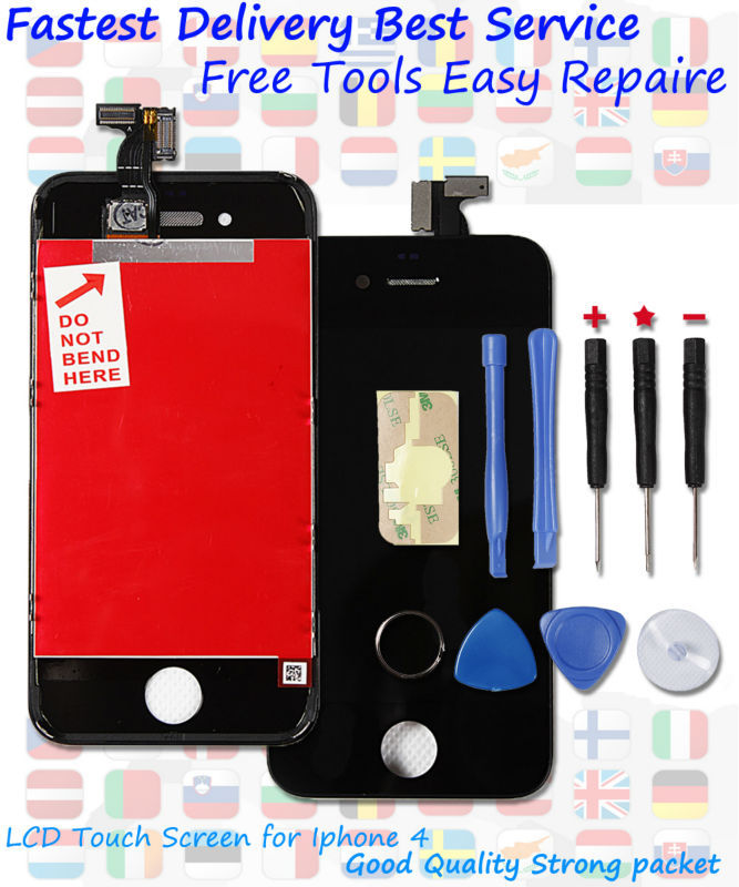 Fastest Shipping Black Replacement LCD Screen LCD digitizer touch screen display With 9 Tools Sticker for