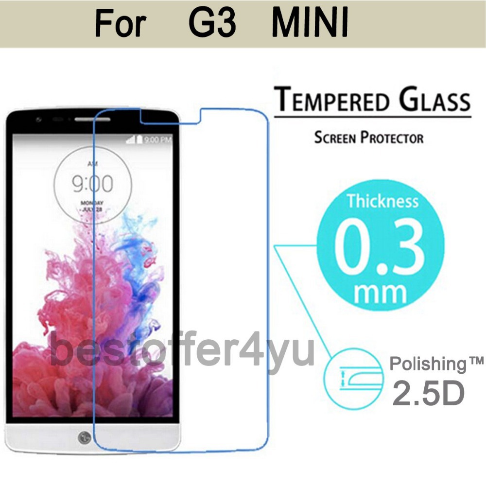 Explosion proof Anti Shatter Premium Tempered Glass Screen Protector Guard film For LG G3 mini D722