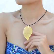 Fashion Natural Unique Leaf Real 24K Gold Plating Dangle Pendant For Jewelry Necklace Latest Design Gift