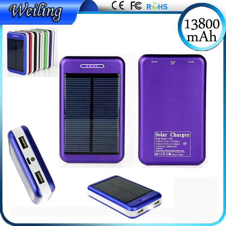 Solar AC Power Bank 13800mah power bank for blackberry samsung smartphone ipad camera