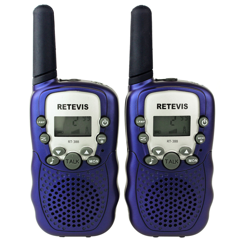 2pcs Blue Walkie Talkie T 388 UHF 462 550 467 7125MHz 0 5W 22CH LCD Display