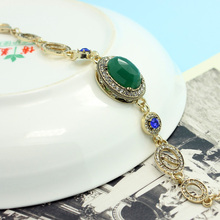 Boutique Marriage Anniversary Accessories Collar Women Vintage Bracelet Jewelries Shiny Brand Resin Emerald Turkish Pulseira Vaz