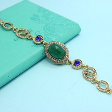 Boutique Marriage Anniversary Accessories Collar Women Vintage Bracelet Jewelries Shiny Brand Resin Emerald Turkish Pulseira Vaz