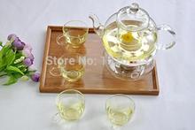 New arrival high quality heat resistant glass teapot 6pcs set 1pc 600ml teapot 4pcs cup 1pc