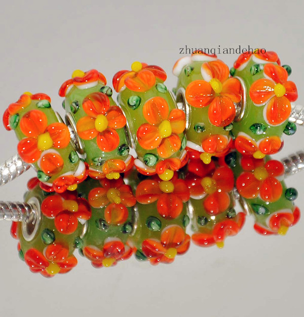European  GLASS Pandora Silver glass 925 Series Painting Sterling fit painting BEAD beads