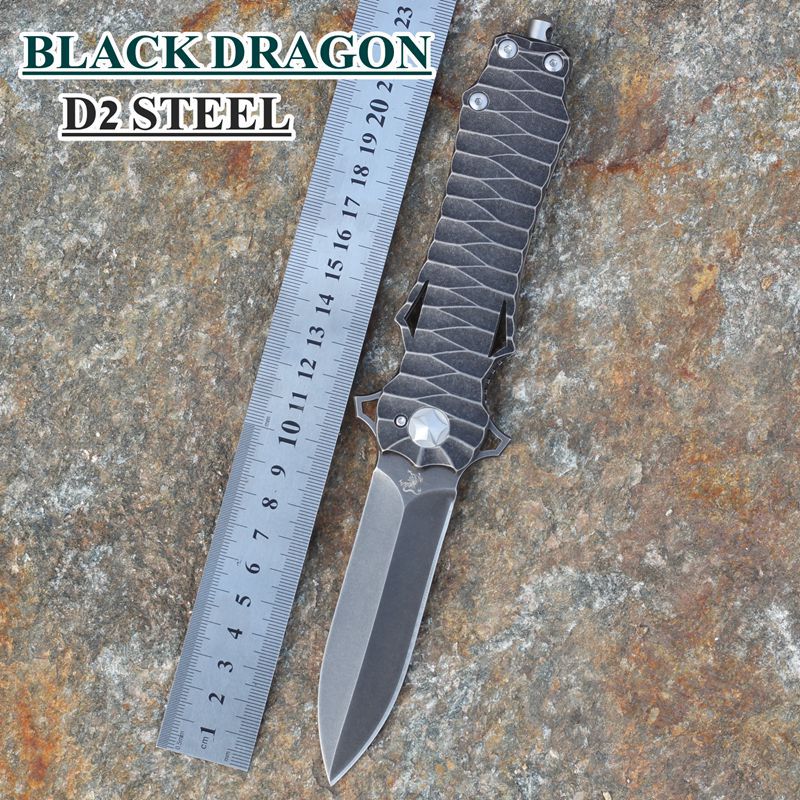 2015 XINZUO newest bearing washer folding knife D2 Steel blade Titanium alloy TC4 handle with leather