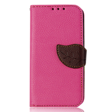 5 Colors Special Design Leaf Fashion PU Leather Flip Phone Back Cover For LG Optimus L90