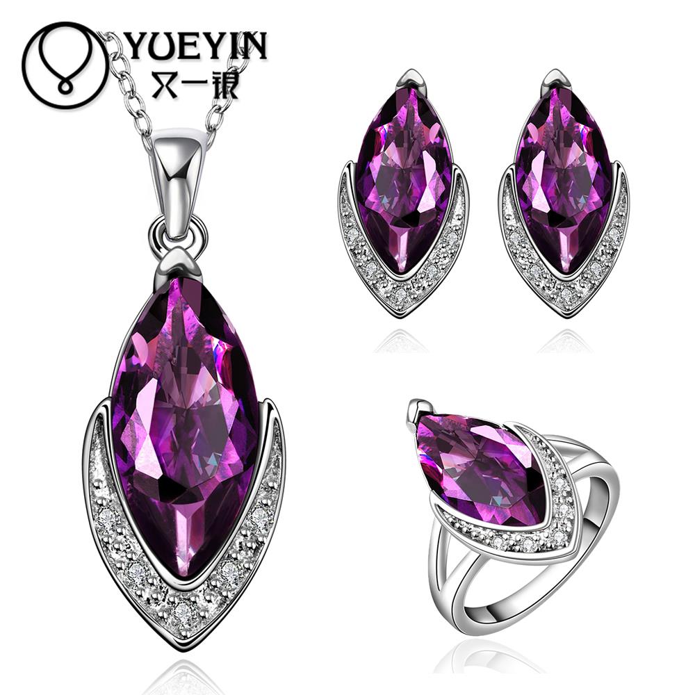FVRS016 2015 new fine jewelry sets Extravagant Party jewlery set for lady Fashion Big Crystal set