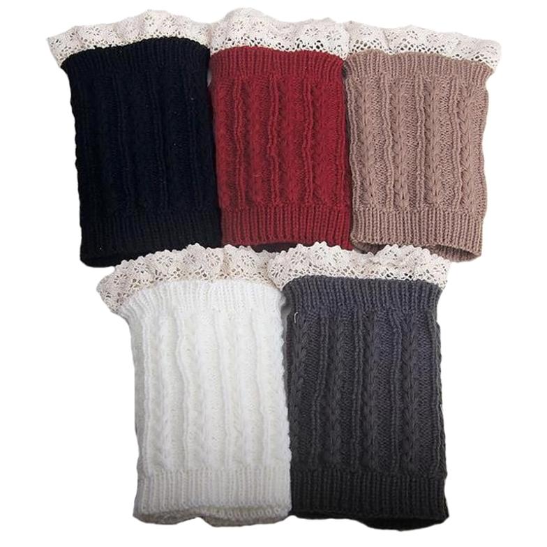New Women s Fashion Crochet Knitted Lace Trim Boot Cuffs Toppers Leg Warmers Socks EC069