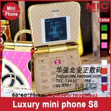 2013 Free Shipping Luxury handbag Style Lovely Cute Girl Women Unlock FM MP3/MP4 FM Mini camera Flip Phone cellphone S8 P82