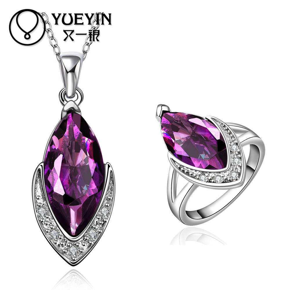 FVRS017 2015 new fine jewelry sets Extravagant Party jewlery set for lady Fashion Big Crystal set