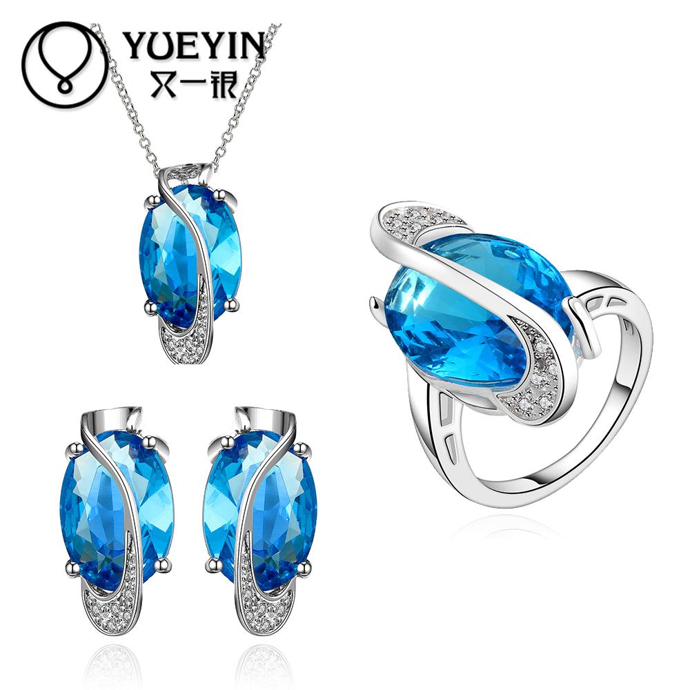 FVRS012 2015 new fine jewelry sets Extravagant Party jewlery set for lady Fashion Big Crystal set