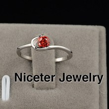 NICETER AAA Top Quality 1pc Free Shipping Ruby/Transaprent Swiss Cubic Zircon Diamond Ring For Women Wedding Accessories 294