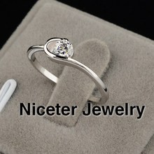 NICETER AAA Top Quality 1pc Free Shipping Ruby Transaprent Swiss Cubic Zircon Diamond Ring For Women