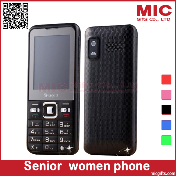 2014 bar unlocked big keypad fashion Dual SIM card women girl lady senior music mini cell