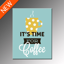 FREE SHIPPING It is Time for Coffee Glass Painting Cup for Christmas Printing Unframed 40x50cm