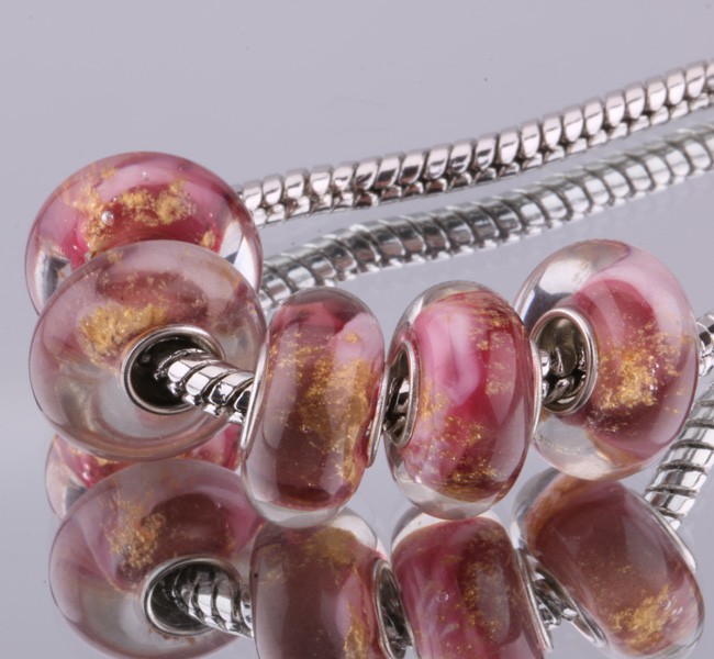 5PCS 925 sterling silver DIY thread Murano Glass Beads Charms fit Europe pandora Bracelets necklaces hikapzra