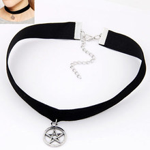 Goth Black Velvet Ribbon Pearl Star Cross Gothic Tattoo Choker Necklace Sailor Moon Cosplay Jewelry Women